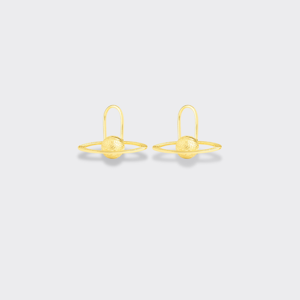 The Mini Saturn Safety Pin Earrings