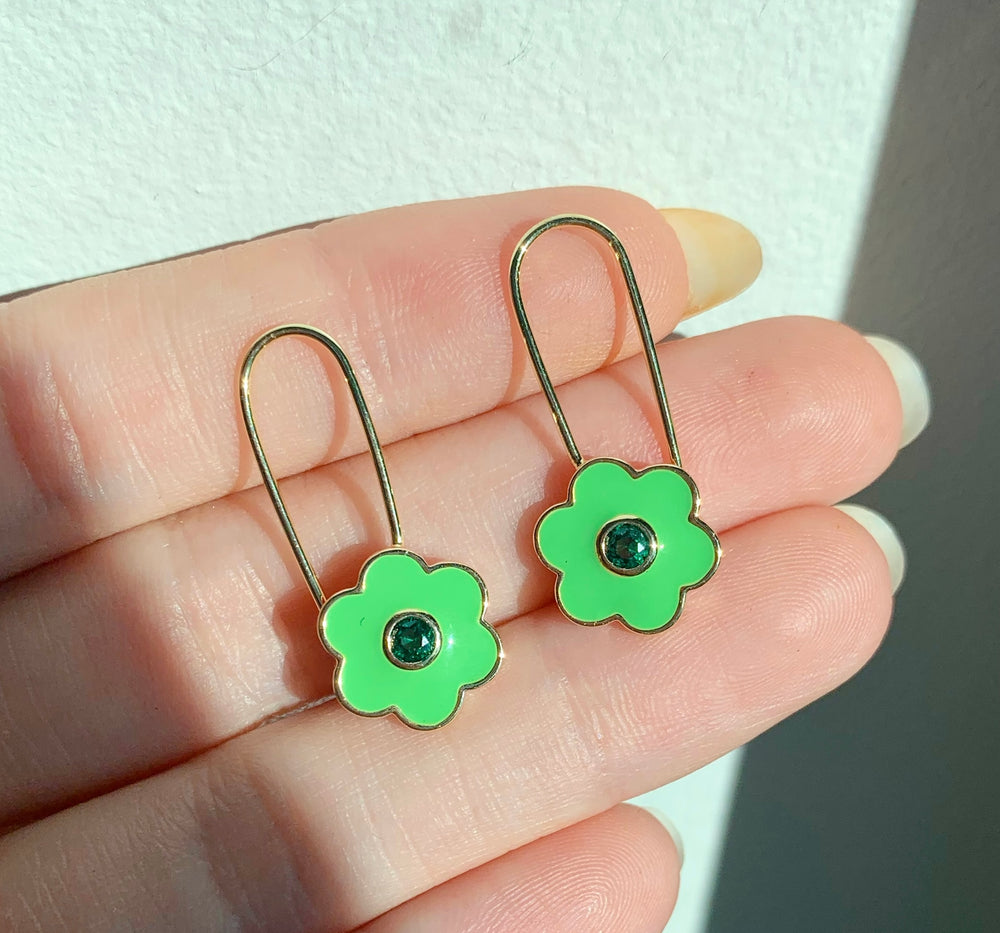The Fleur Safety Pin Earrings